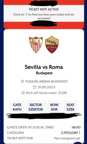 Vendo due biglietti finale europa league Siviglia Roma