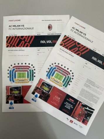 Vendo due biglietti Milan Inter