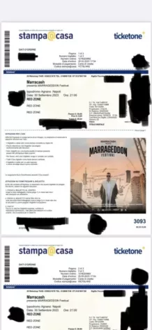 Vendo due biglietti per concerto Marrageddon stasera Napoli