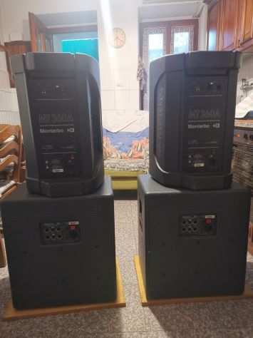 VENDO n.2 SUBWOOFER MONTARBO 115 SA 500W amp e n.2 CASSE MONTARBO MT 360 A 350W