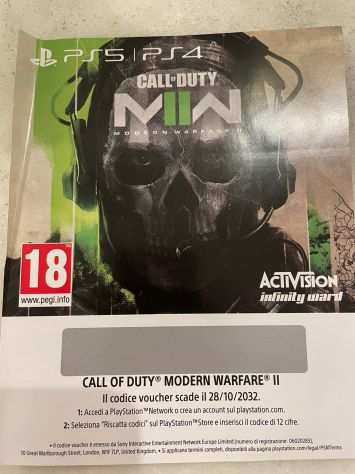 Vendo voucher codice Playstation per gioco quotCall of Duty Modern Warfare IIquot