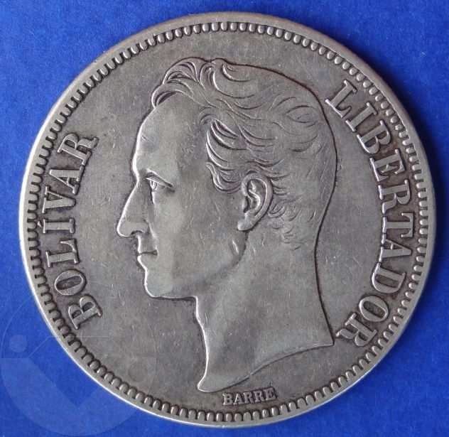 VENEZUELA 1935 Moneta Gram25, 5 Bolivares Argento SPL