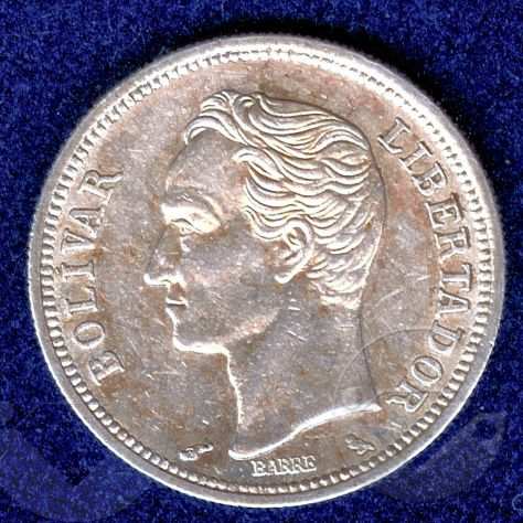 VENEZUELA 1960 Moneta 1 Bolivar Argento FDC