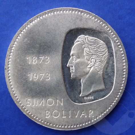 VENEZUELA 1973 Moneta 10 Bolivares Argento FDC