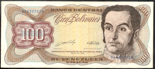 VENEZUELA 1990 banconota 100 Bolivares UNC