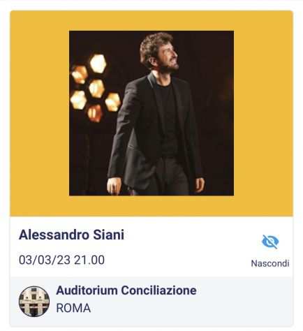 Vengo Biglietto spettacolo Alessandro Siani Roma 03 Marzo 2023