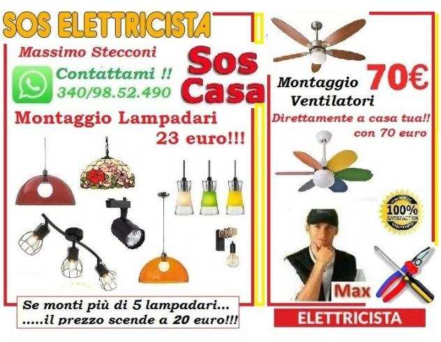 Ventilatore a soffitto s.o.s installazione Roma