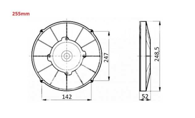 VENTILATORE ASSIALE 190mm SPINGERE 12V