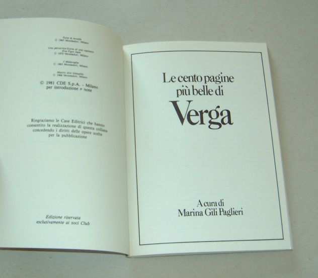 Verga - Le cento pagine piugrave belle (ex Libris)