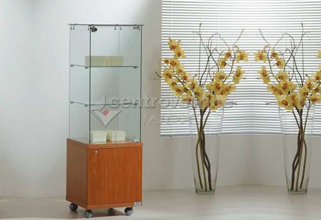 VETRINA CON MOBILETTO DA 40 X 40 X 130 H. serie LAMINATO LIGHT 414M