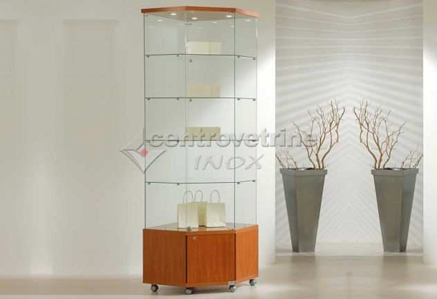 VETRINA ESPOSITIVA ANGOLARE serie LAMINATO LIGHT 722M