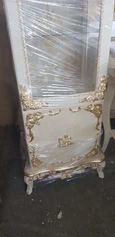 Vetrina stile barocco foglia oro avorio con spedizione