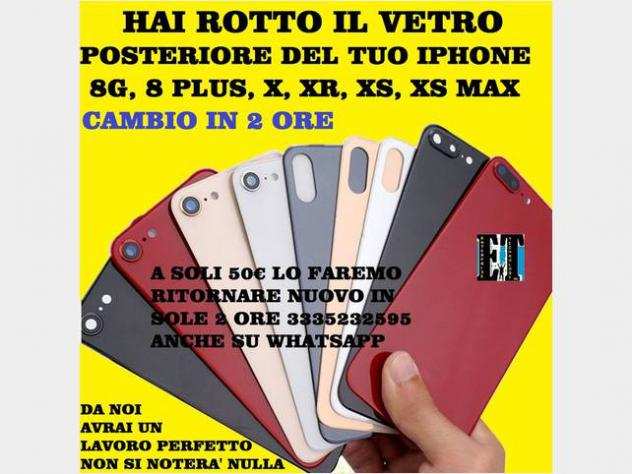 VETRO SCOCCA IPHONE 8G, 8PLUS, X, XR, XS, XS MAX Nuovo