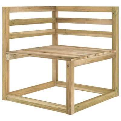 vidaXL Divano Angolare da Giardino Verde su Pallet in Legno di PinoSKU315703