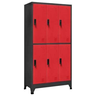 vidaXL Dressing Cabinet, AnthraciteRed, 90x45x180cm, Steel(SKU339814)
