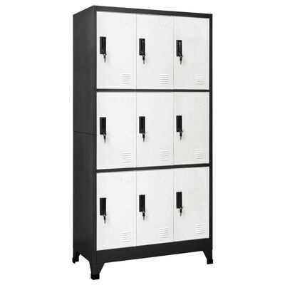 vidaXL Dressing cabinet, anthracitewhite, 90x45x180cm, steel(SKU339814)