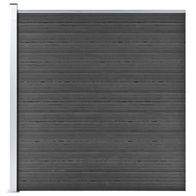 vidaXL Fence segment, black color, 175x186cm, WPC(SKU3053207)