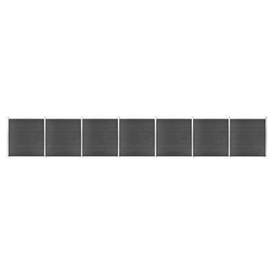 vidaXL Fence segment set, black color, 1218x186cm, WPC(SKU3053207)