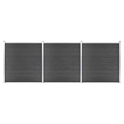 vidaXL Fence segment set, black color, 526x186cm, WPC(SKU3053207)