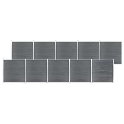 vidaXL Garden fence, grey, 1737x186cm, WPC(SKU3053207)