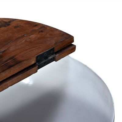 vidaXL Tavolino da Caffegrave a Forma di Coppa in Massello Anticato Bianco