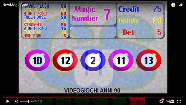 Videopoker Arcade Anni 90 Nuovo Euro 7