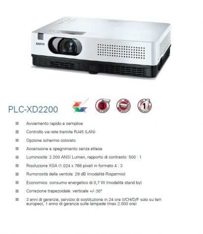 VIDEOPROIETTORE SANYO PLC XD 2200 HD FULLHD 3LCD