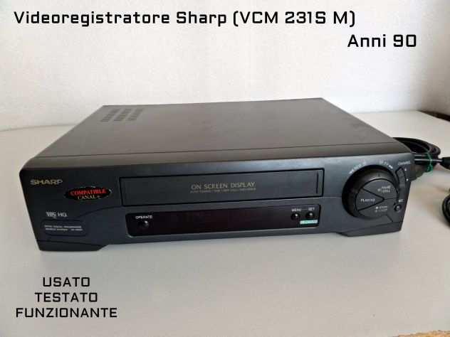 Videoregistratore VHS, SHARP quotVC-M231SMquot anni 90, FUNZIONANTE