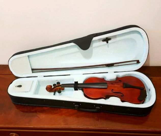 Violino 34 antico archetto crine custodia suonabile artigianale