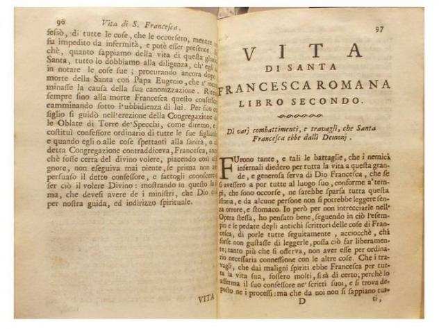 Virgilio Cepari - Vita di Santa Francesca Romana. Fondatrice delle Oblate Olivetane di Torre dersquo Specchi. - 1753