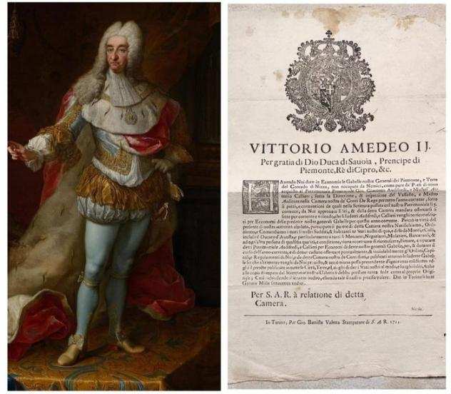 Vittorio Amedeo II duca Savoia - Documento - Editto - 1711