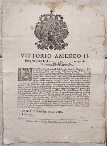 Vittorio Amedeo II duca Savoia - Documento - Editto - 1711