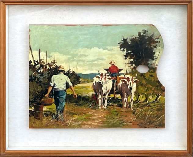 Vittorio Buccini pittore quadro Lavoro nei campi