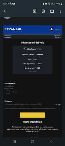 Volo Ryanair Treviso-Eindhoven cheap last minute