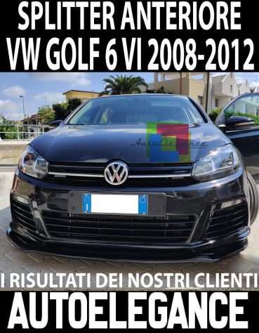 VW GOLF 6 RLINE 2008-2012 SOTTO PARAURTI ANTERIORE ABS SPORTIVO NERO SPLITTER .