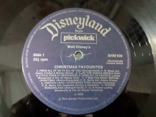 WALT DISNEY - Christmas Favourites - LP  33 giri 1958 Pickwick U.K