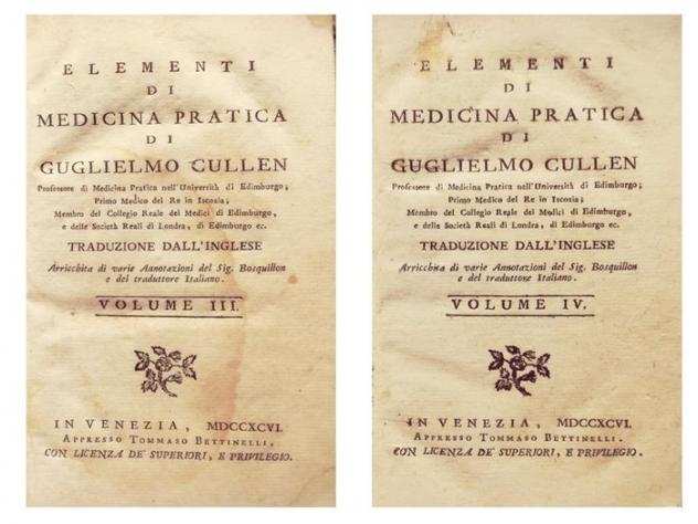 William Cullen - Elementi di Medicina Pratica - 1796