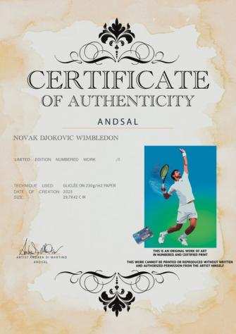 Wimbledon - Tennis - Novak Djokovic Limited Edition 13 - 2023 - Gliclegravee wCOA