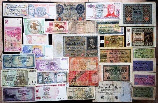 World - 100 banknotes  coupons - Various dates