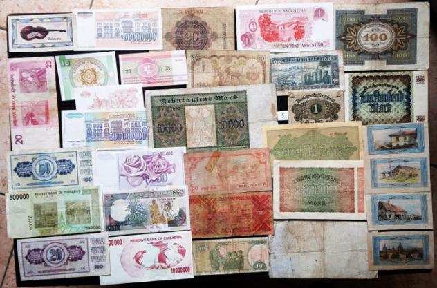 World - 100 banknotes  coupons - Various dates
