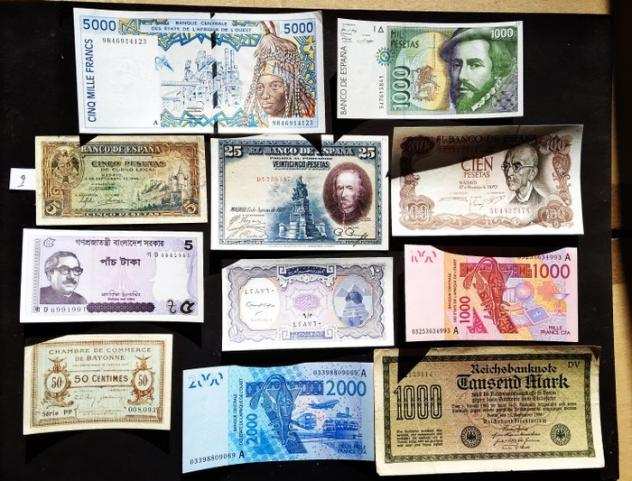 World - 11 banknotes - Various dates