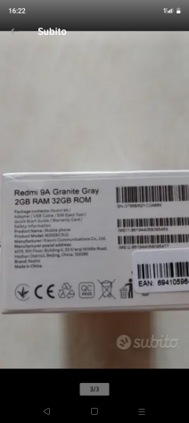 Xiaomi redmi 9 A imballato 32,gb
