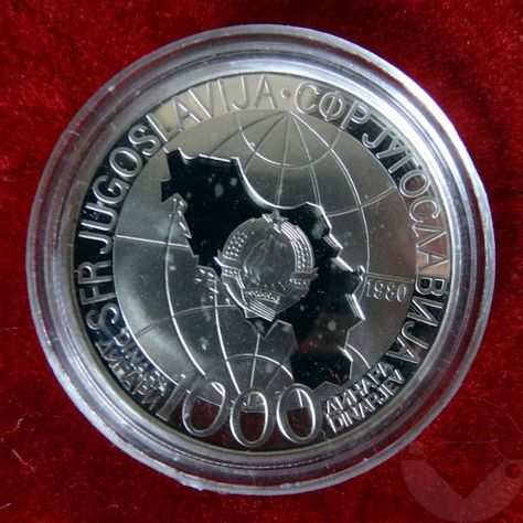 YUGOSLAVIA 1980 - 1000 Dinara PROOF Argento