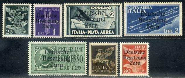 Zara 1943 - Posta aerea  espresso, 7 valori - Sassone N. A12A46A9E1-E1